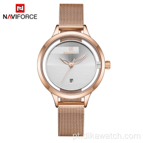 Comércio exterior 2021 novo NAVIFORCE 5014 impermeável para senhoras assistir relógios de pulso de quartzo de estudante de moda